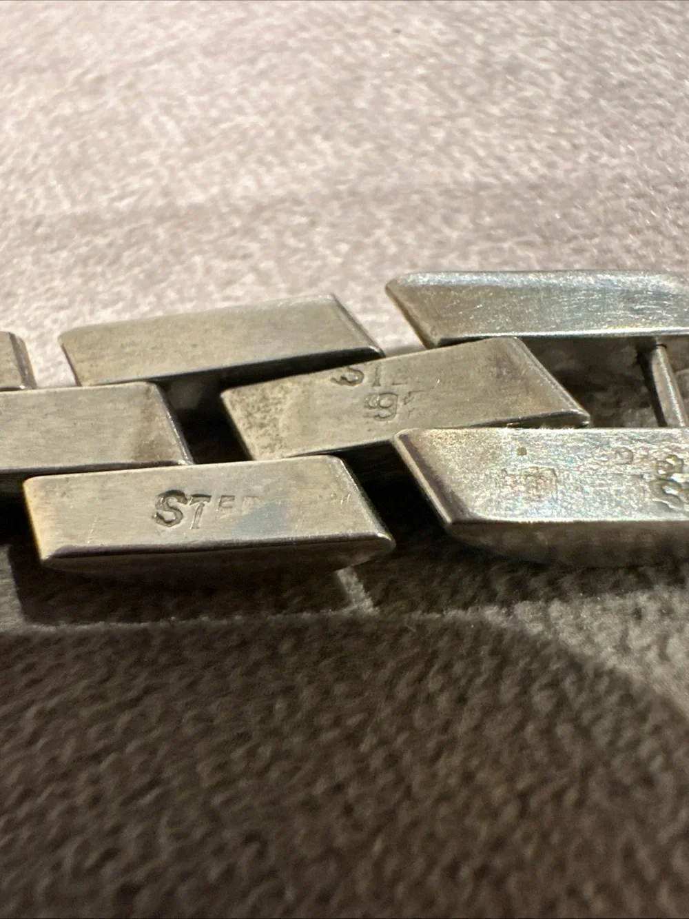 Vintage .925 Sterling Silver Panther Link Bracelet Heavy 55g 7.5